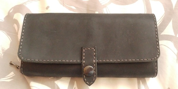 Women's wallet. - My, Leather, Wallet, Handmade, Presents, Longpost