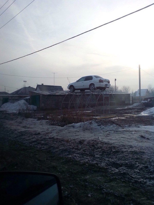 Didn't clean the car when they cleared the snow... - Auto, Snow, Weather, Siberia, Melting, Kemerovo