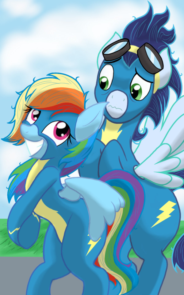 Wing buddy My Little Pony, Ponyart, Rainbow Dash, Soarin, 