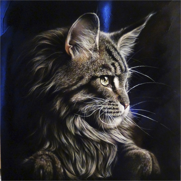 Cat. Airbrushing. - My, Drawing, Painting, Wall painting, Drawing by car, Airbrushing, cat, 