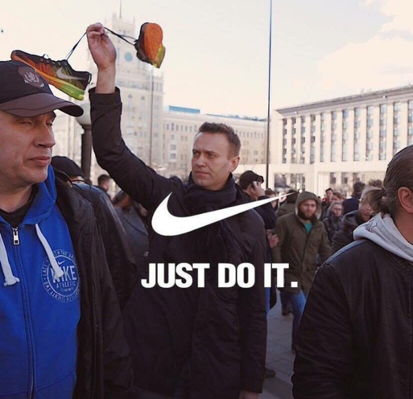 Nike advertising campaign idea #DimonReply - My, , March, , Politics, Humor, Russia, Alexey Navalny, Dmitry Medvedev