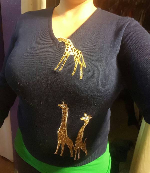 Jacket with a curious giraffe - Sweater, Sweatshirt, Giraffe