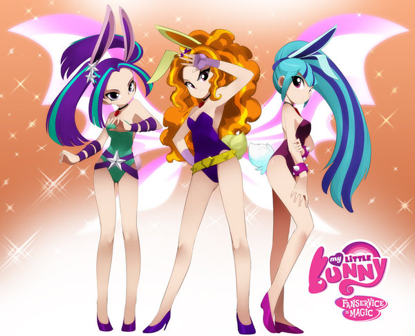 Dazzling Bunnies - My little pony, Equestria girls, Dazzlings, Adagio dazzle, Aria blaze, Sonata dusk, MLP Edge