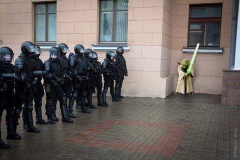 This is great, I'm sorry - Republic of Belarus, Star Wars, Riot police, Protest, Humor