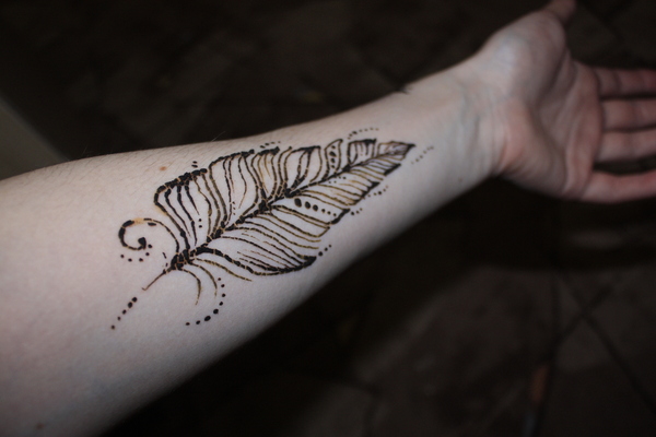 Henna drawing. - My, Henna, , Tattoo, My, Drawing, Feather, Mehendi