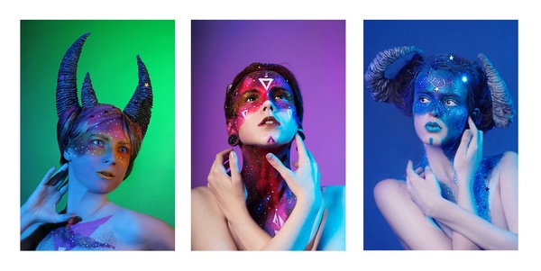 Glitters. Part 2 - My, , , Makeup, Universe, , Colors, Bodypainting, Makeup