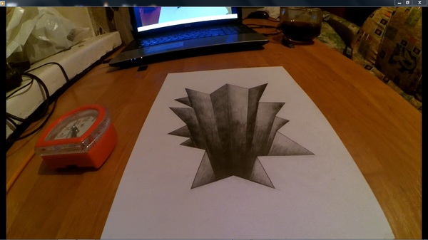 Another 3D drawing I drew) - My, Optical illusions, 3D graphics