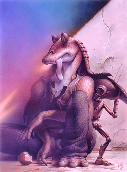 Positive and good-natured Jar Jar Binks - Star Wars, Art, Longpost