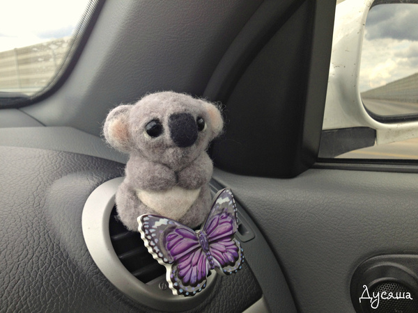 car companion :) - My, Handmade, Toys, Order, Auto, Souvenirs, Companion, Koala, Animals