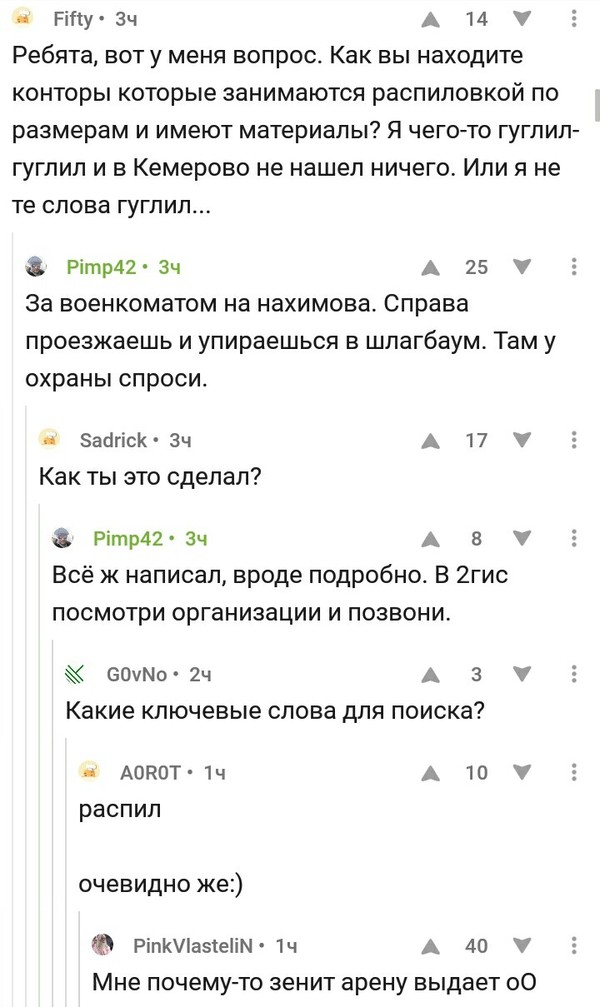 Распил - Пикабу, Газпром арена, Распил, Кемерово, 2гис, Комментарии на Пикабу, Комментарии