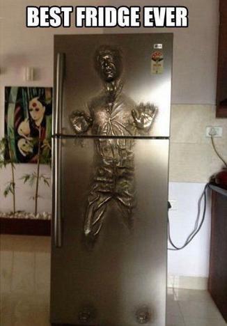 I know how I want to see my refrigerator. - Refrigerator, Star Wars, Han Solo, Freezing