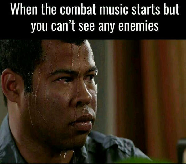 When the battle music started playing but you can't see a single enemy - Games, 9GAG