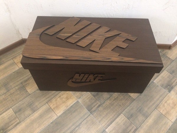 NIKE style shoe storage box - My, , Nike, Handmade, Handmade, With your own hands, Furniture, Exclusive, Shoes, Longpost