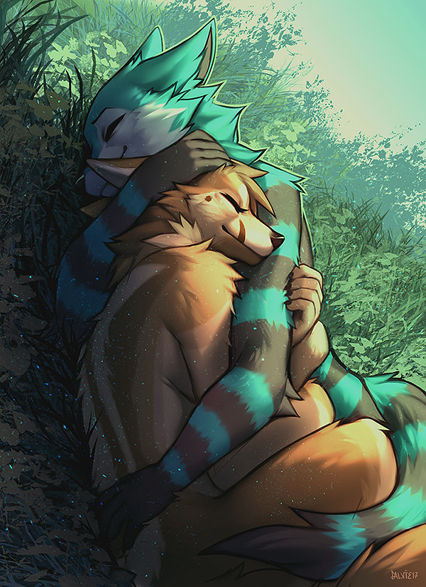 In the arms - Furry, Anthro, Art, Falvie