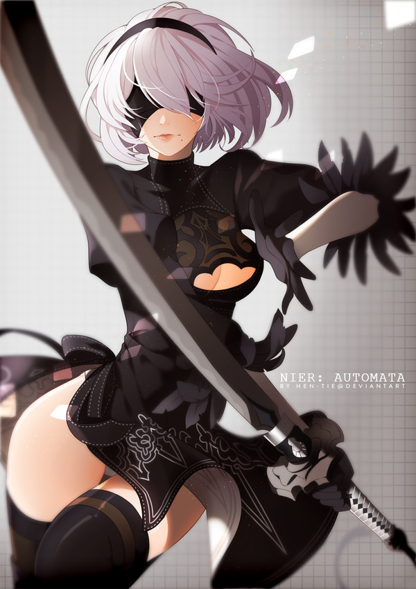 2b Nier: Automata - Anime Art, Аниме, Не аниме, Yorha unit No 2 type B, NIER Automata