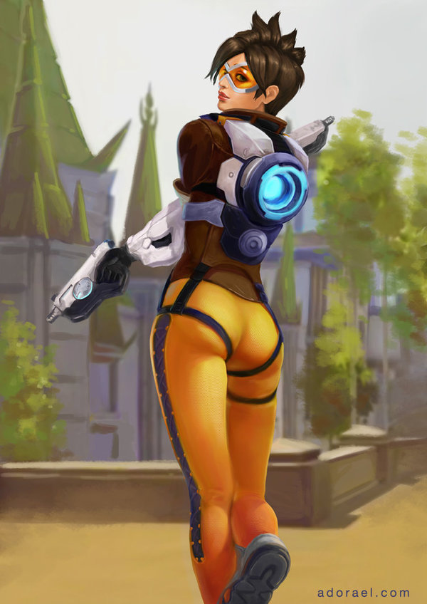 ,   Tracer, Overwatch, , Game Art, Adorael