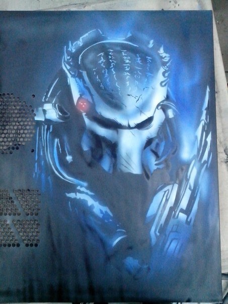 Airbrushing of the Predator system unit cover predator - My, Predator, Predator, Airbrushing, Drawing, Images, Computer, Predator (film)