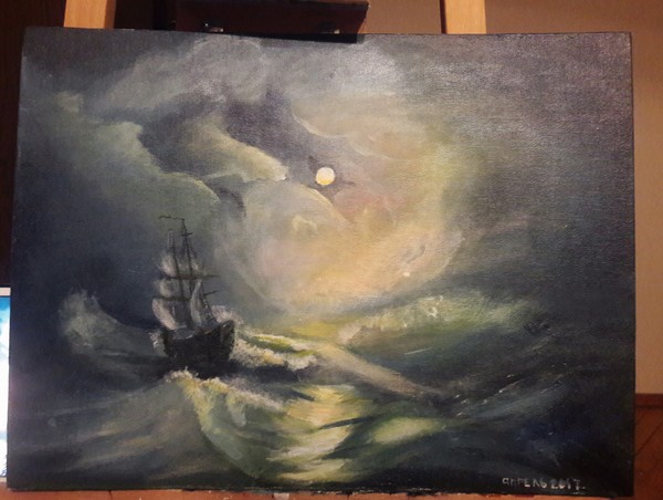 Шторм. Акрил.