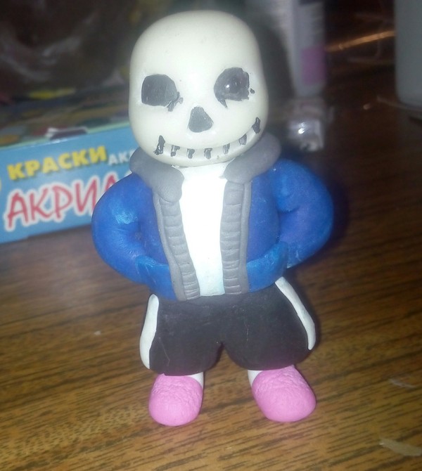 Cold porcelain figurine - My, Undertale, Sans, Cold porcelain