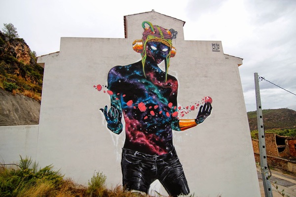 Graffiti - you're just space! - Space, Longpost, , Street art, Graffiti