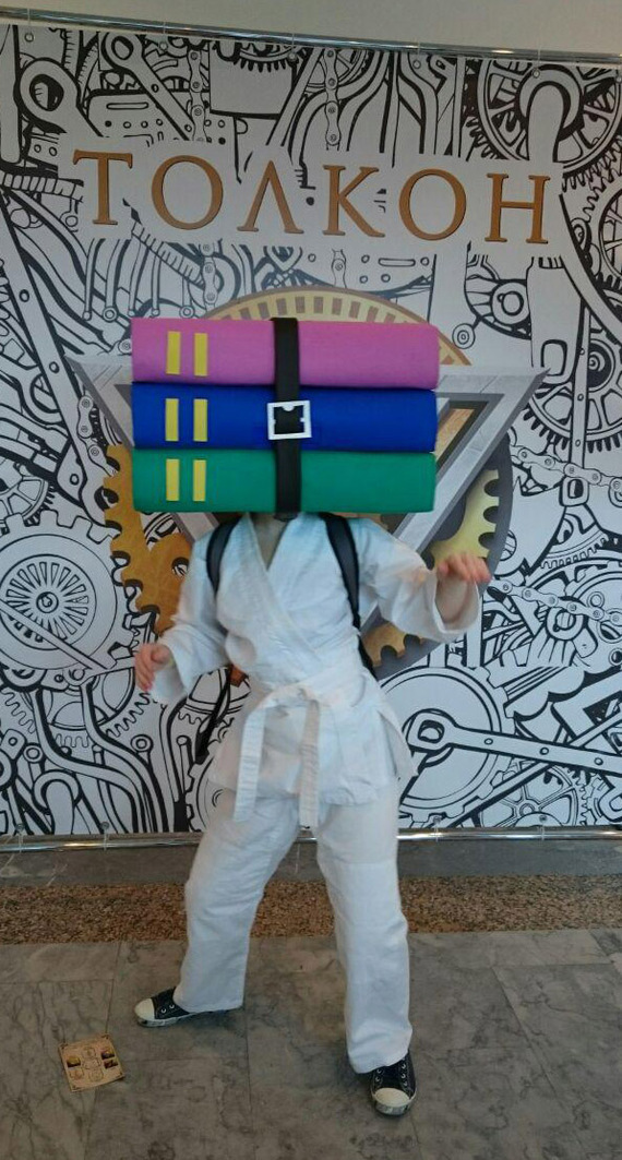 My Winrar archiver cosplay! :D History of creation - My, Cosplay, Winrar, Memes, Longpost, Craft