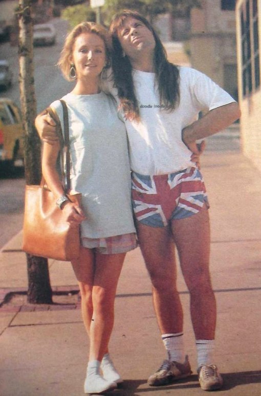 Bruce Dickinson with his wife Paddy, in the 80s and 00s - Bruce Dickinson, Iron maiden