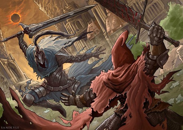 Battle at the Edge of the World. - Knight Artorias, Slave Knight Gael, Dark souls 3