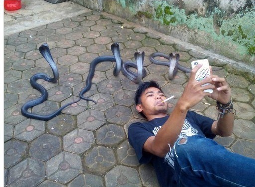 When you're at your girlfriend's birthday party, you're the only guy out there. - Selfie, Snake, Birthday