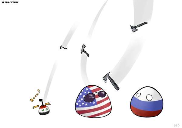 Juggler - My, Scd, Scdaily, Countryballs, USA, Syria, Russia, Politics