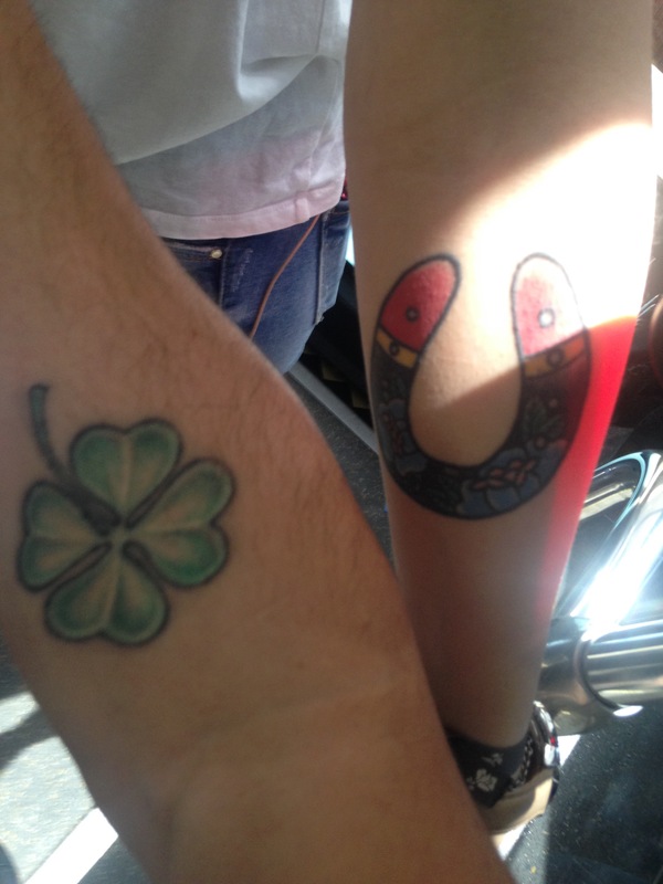 When you ride the bus with double your luck - My, Luck, Clover, Four-leaf clover, Horseshoe, Tattoo