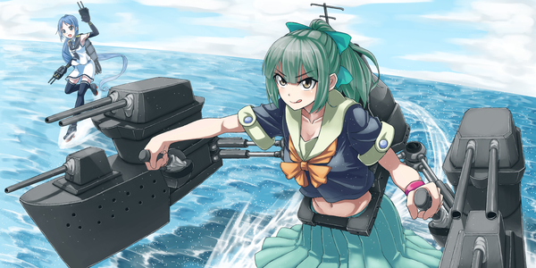 Yuubari and Samidare - Kantai Collection, Anime Art, Kanmusu, Yuubari, Samidare