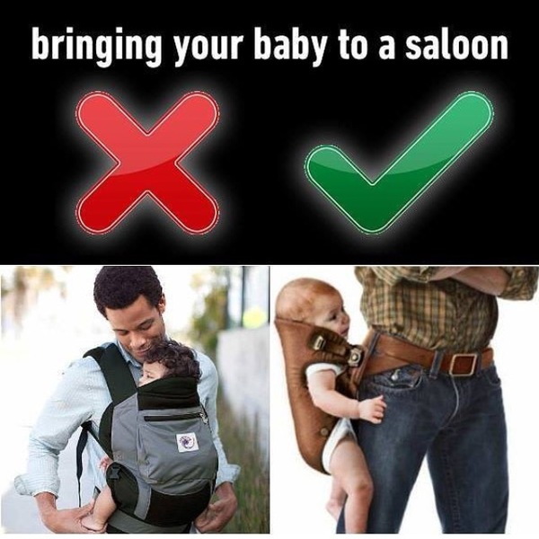 With a child for a beer - Children, Alcohol, Paternity, Wild West, Saloon