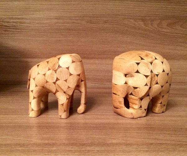 wooden elephants - My, Wood carving, Tree, Elephants, Drill, Beech