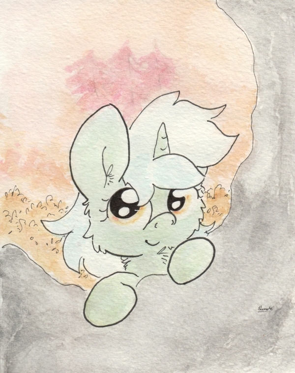 Lyra climbs into the cave - My little pony, Art, Lyra heartstrings, Deviantart