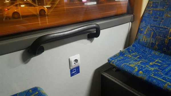 Bus service. Finally! - My, Service, Recharging, Power socket, Beautification, Moscow, Public transport, Trolleybus, Finally