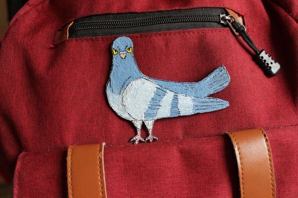 Gennady on a backpack - My, Pigeon Gennady, Stripe, Creation