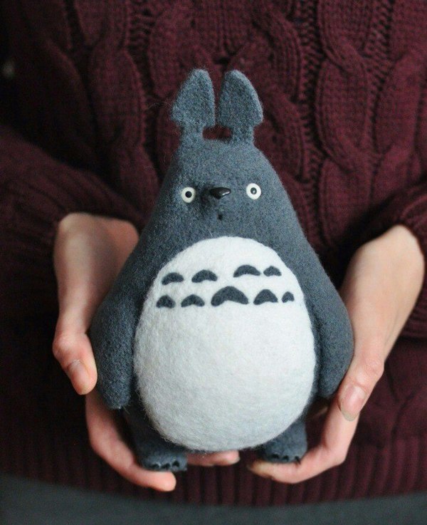 Winter Totoryata - My, Dry felting, Toys, Handmade, Needlework without process, Totoro, Anime, Creation, With your own hands, Longpost