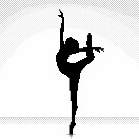 Dancer - My, Ballet, Girls, Black and white, Pixel art, Pixel Art, Pixels, Pixel