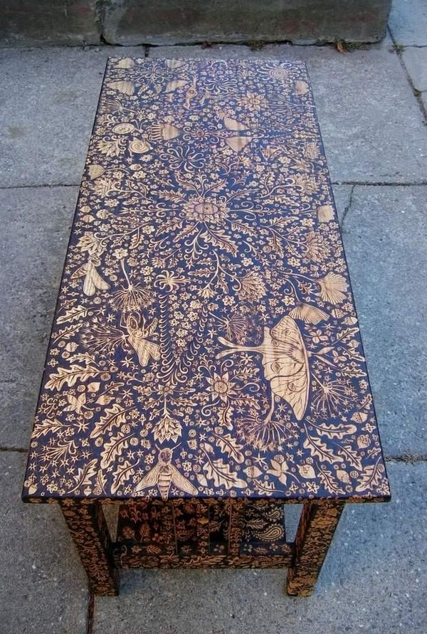 Woodburning - Table, , Fantasy, Оригинально, Pyrography
