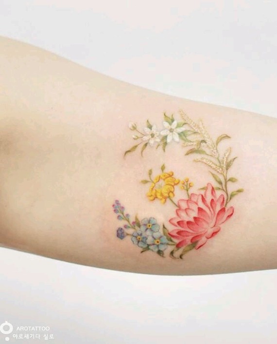 Botanical tattoos. 2 selection. - Tattoo, Flowers, , Longpost