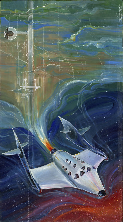 The path to weightlessness. A series of paintings about foreign astronautics - My, Spacex, Falcon 9, Space, Art, Blue origin, Virgin galactic, Longpost