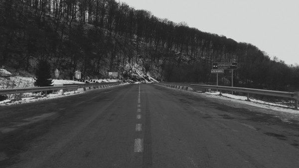Why not? - My, Road, Path, Travels, The mountains, Black and white, Winter, Old photo
