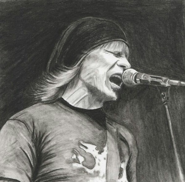 Igor Kupriyanov. Charcoal, cardboard 20*20 - My, Portrait, Graphics, Coal, Art, Musicians, Hobby