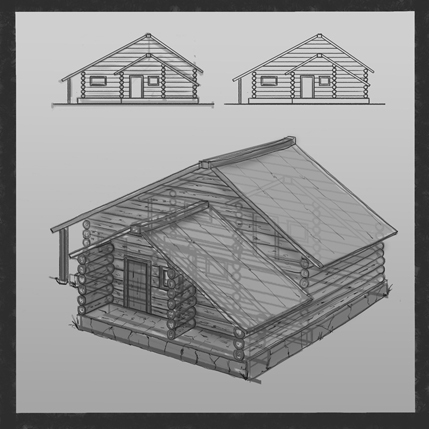 Night is coming - briefly about how the Residential Hut was made - My, Game development, Unity, Инди, Drawing, Games, Gamedev, Indie, Longpost