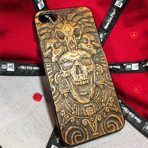 Wood case for iPhone 5 - Chief Maya - My, The Gift of Hands, , Case for phone, Needlework without process, Apple, iPhone 5, Mayan, Longpost