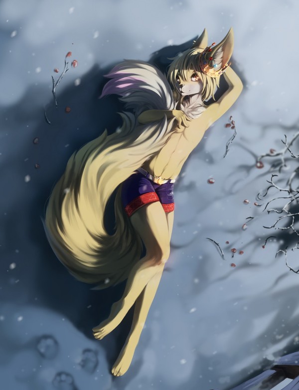 In the snow - Furry, Anthro, Art, Fruitbloodmilkshake