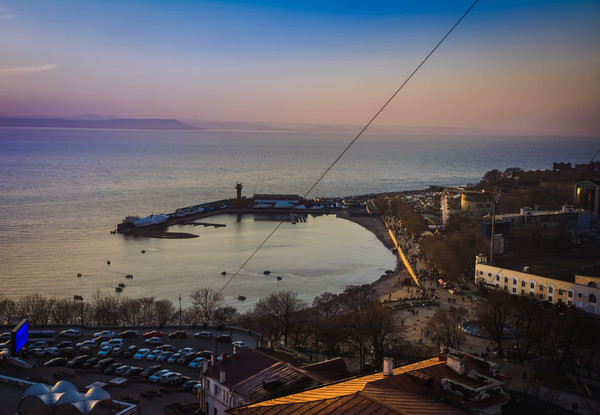 View from the hill Tigrovaya - My, Loneliness, Walk, Vladivostok, Town, Hill, Sea, Sunset