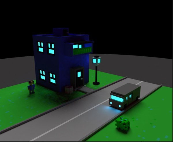 Friday evening. - My, Magicavoxel, Pixels, Pixel