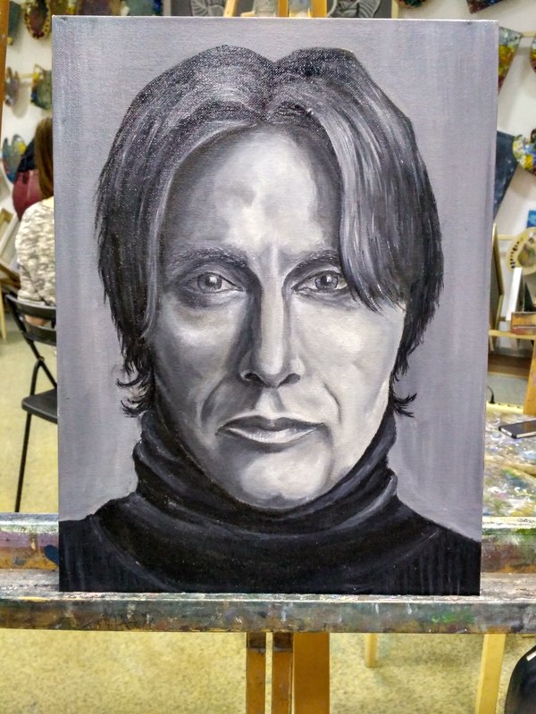 Culinary master - My, Oil painting, Portrait, Mads Mikkelsen, Hannibal Lecter