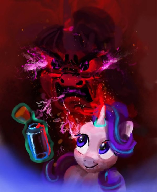 Starlight Glimmer controls her anger with bottle My Little Pony, Ponyart, Starlight Glimmer, MLP Season 7, , Xbi